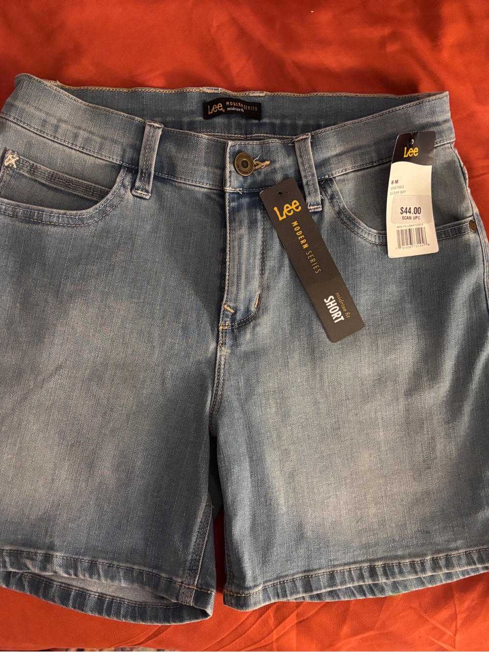 Lee Clear Sky Mid-Rise Short in Light Blue